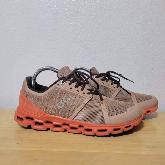 ON Women's Cloudstratus Running Sneaker Shoes, Rosebrown/Flare, US W9 - Picture 1 of 13